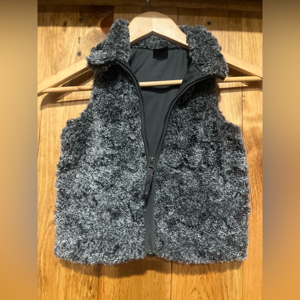 The North Face Kids Charcoal Fuzzy Vest